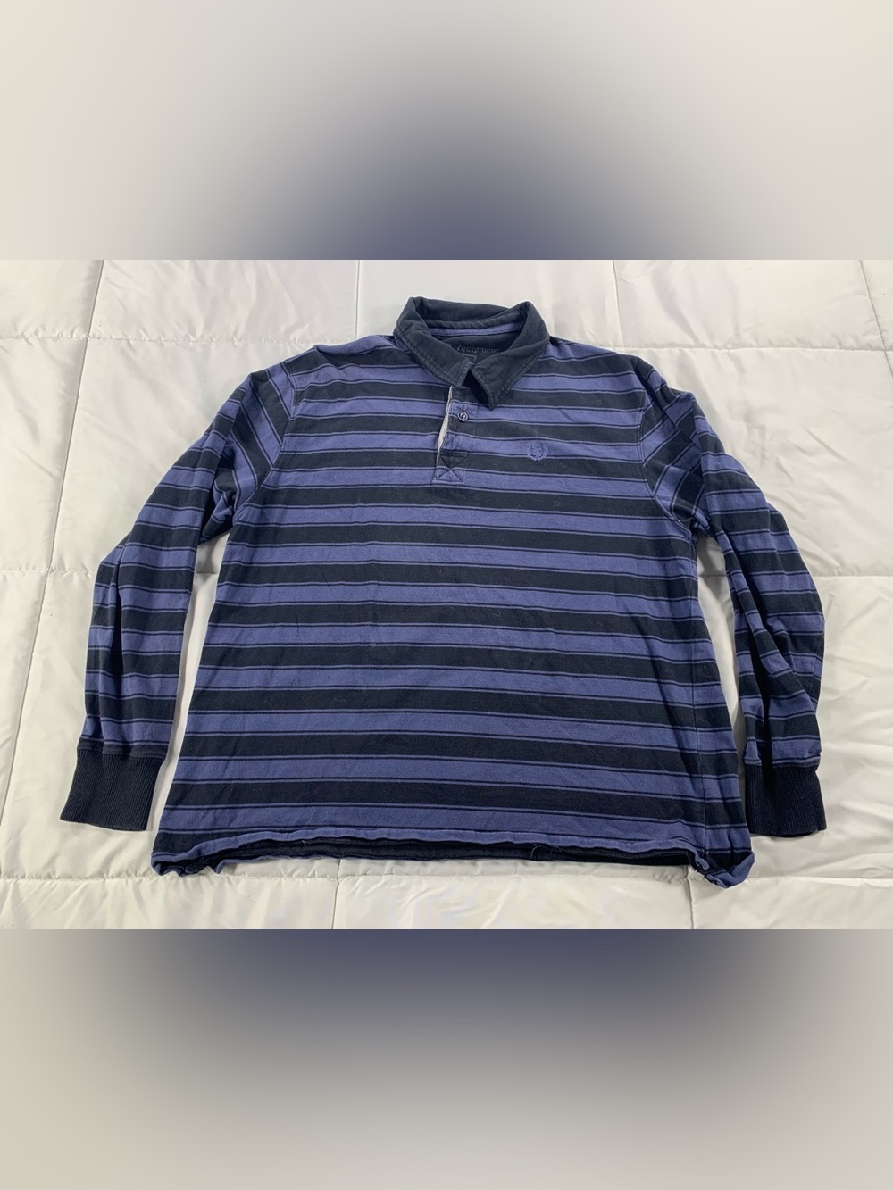 Like new B.U.M equipment vintage striped long-sleeve polo shirt mens size L